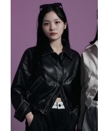 APOSTROPHE COMMA（アポストロフィコンマ）の「フルステッチレザージャケット（ブラック）（ライダースジャケット）」