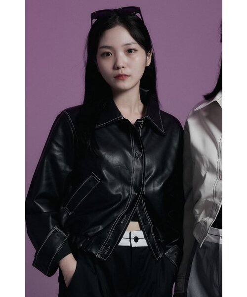 フルステッチレザージャケット（ブラック）