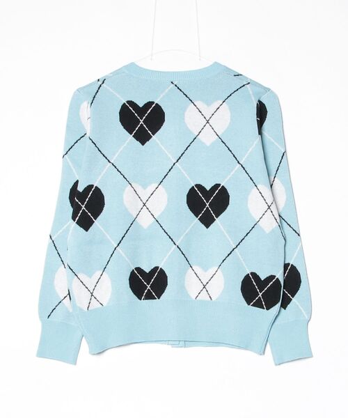 セール】ハートアーガイル柄ニットカーディガン（カーディガン/ボレロ
