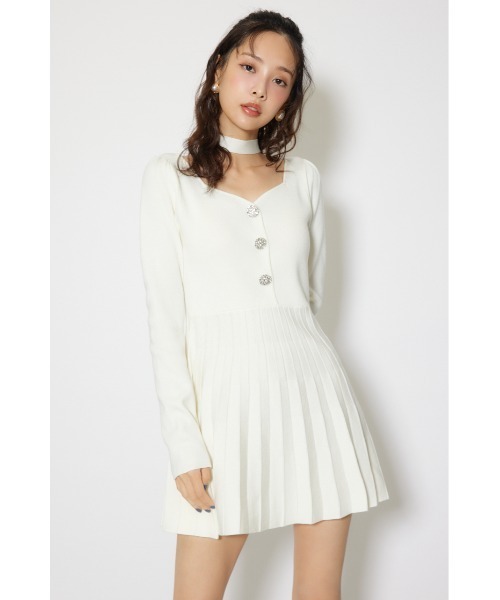 rienda(リエンダ)の「フロントビジュープリーツミニニットワンピース 秋服 冬服(ワンピース・レディース・ブラック/レッド/ホワイト・FREE)」の15枚目の写真