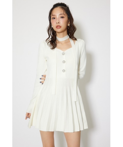 rienda(リエンダ)の「フロントビジュープリーツミニニットワンピース 秋服 冬服(ワンピース・レディース・ブラック/レッド/ホワイト・FREE)」の19枚目の写真
