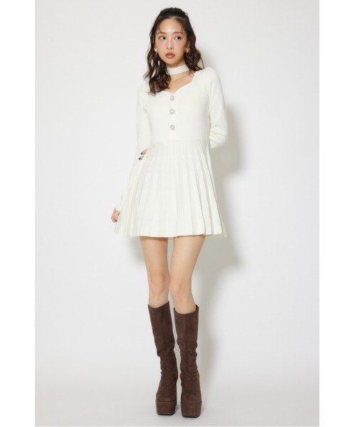 rienda(リエンダ)の「フロントビジュープリーツミニニットワンピース 秋服 冬服(ワンピース・レディース・ブラック/レッド/ホワイト・FREE)」の20枚目の写真