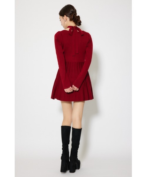 rienda(リエンダ)の「フロントビジュープリーツミニニットワンピース 秋服 冬服(ワンピース・レディース・ブラック/レッド/ホワイト・FREE)」の13枚目の写真