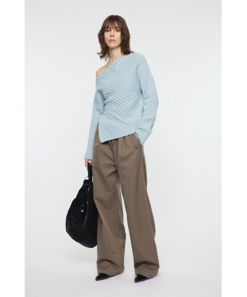 MOUSSY(マウジー)の「DRAWSTRING トラックパンツ(スラックス・レディース・ネイビー/ブラウン系その他/ライトブラウン・1/2)」の12枚目の写真