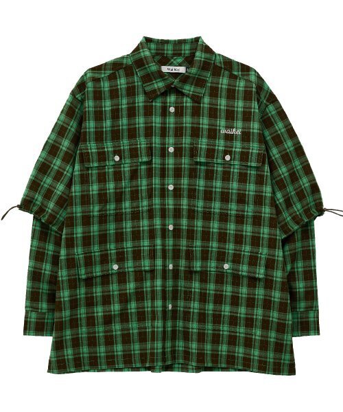 WaiKei(ワイケイ)の「レイヤードチェックシャツグリーン(シャツ/ブラウス・レディース・その他・1/2/3)」の5枚目の写真