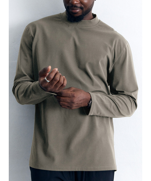AIRIT（アイリット）の「ソフトワームモックネックLS AM1173 BG（Tシャツ/カットソー・メンズ・ベージュ・X-LARGE/5XL/3XL）」の2枚目の写真