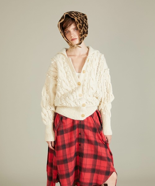 crinkle crinkle crinkle（クリンクルクリンクルクリンクル）の「【crinkle crinkle crinkle】popcorn hand knit cardigan/ポップコーンハンドニットカーディガン（カーディガン/ボレロ・レディース・アイボリー・FREE）」の2枚目の写真