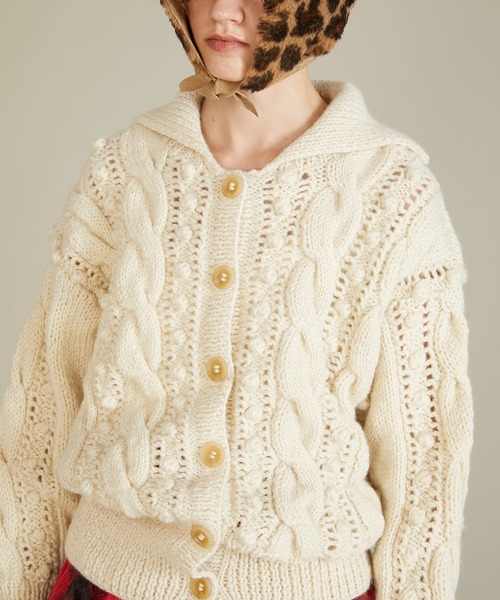 美品 ETRE TOKYO ポップコーンニットハンドカーディガン ETRE TOKYO（エトレトウキョウ） ハイネックコンパクトニット