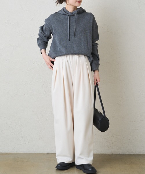 PUAL CE CIN（ピュアルセシン）の「ワッフルレイヤードパーカー（パーカー・レディース・チャコールグレー/オートミール・FREE）」の16枚目の写真