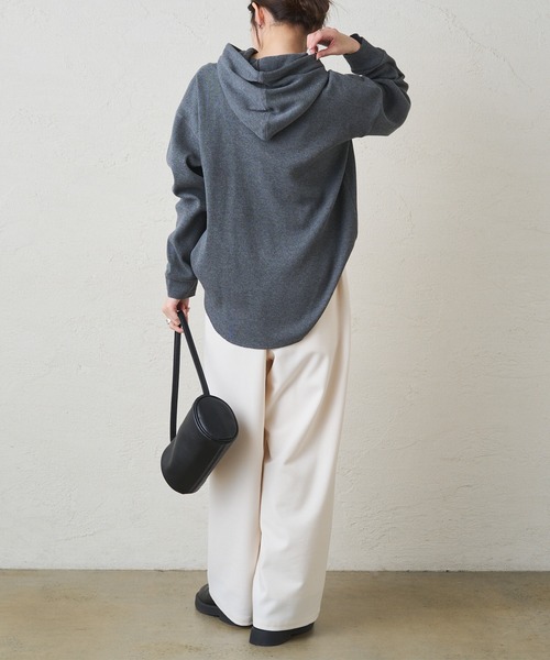 PUAL CE CIN（ピュアルセシン）の「ワッフルレイヤードパーカー（パーカー・レディース・チャコールグレー/オートミール・FREE）」の18枚目の写真