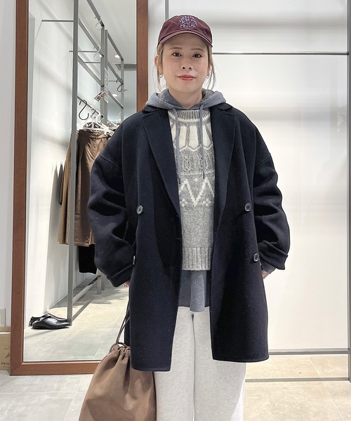 PUAL CE CIN（ピュアルセシン）の「ワッフルレイヤードパーカー（パーカー・レディース・チャコールグレー/オートミール・FREE）」の8枚目の写真