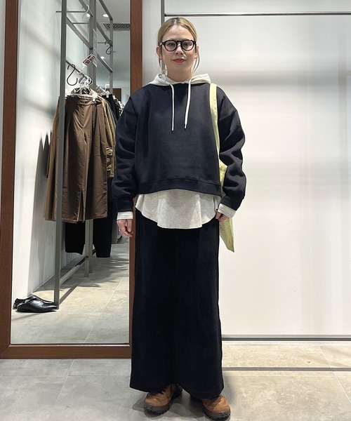 PUAL CE CIN（ピュアルセシン）の「ワッフルレイヤードパーカー（パーカー・レディース・チャコールグレー/オートミール・FREE）」の5枚目の写真