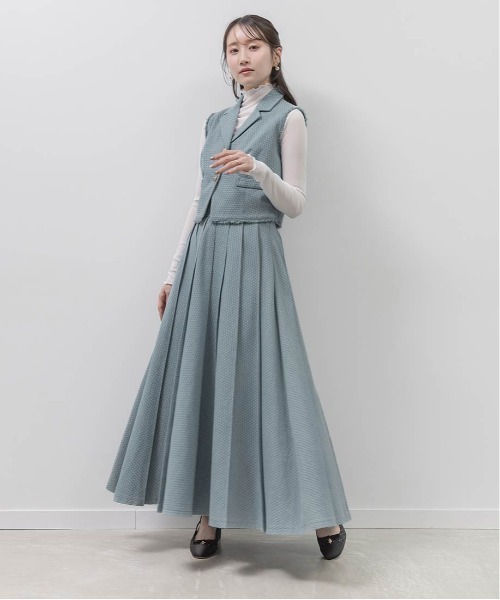 RANDA(ランダ)の「フリンジジレ&プリーツスカートセットアップ(ワンピース・レディース・ブルー/ホワイト/インディゴブルー・1/0)」の19枚目の写真
