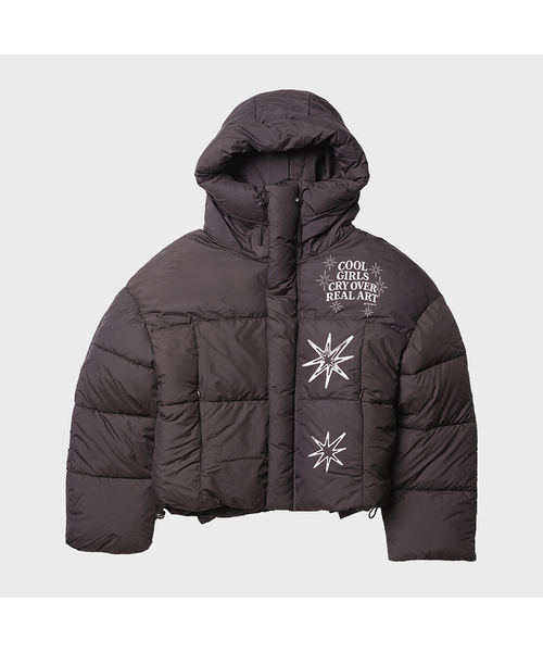 ARTISTWEAR（アーティストウェア）の「[3COLORS] スパークルフードクロップショートパディング（ダウンジャケット/コート・レディース・ブラウン/ブラック/クリーム・MEDIUM/LARGE）」の2枚目の写真