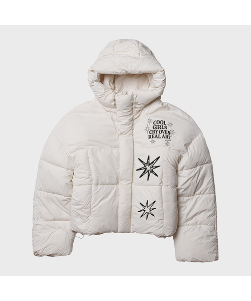 ARTISTWEAR（アーティストウェア）の「[3COLORS] スパークルフードクロップショートパディング（ダウンジャケット/コート・レディース・ブラウン/ブラック/クリーム・MEDIUM/LARGE）」の3枚目の写真