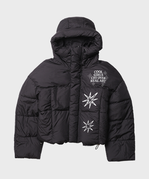 ARTISTWEAR（アーティストウェア）の「[3COLORS] スパークルフードクロップショートパディング（ダウンジャケット/コート・レディース・ブラウン/ブラック/クリーム・MEDIUM/LARGE）」の6枚目の写真