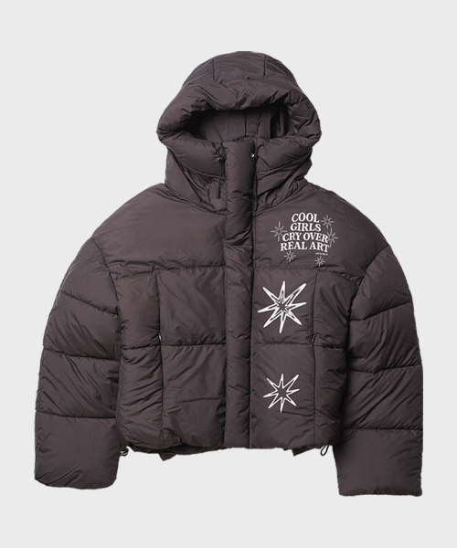 ARTISTWEAR（アーティストウェア）の「[3COLORS] スパークルフードクロップショートパディング（ダウンジャケット/コート・レディース・ブラウン/ブラック/クリーム・MEDIUM/LARGE）」の7枚目の写真