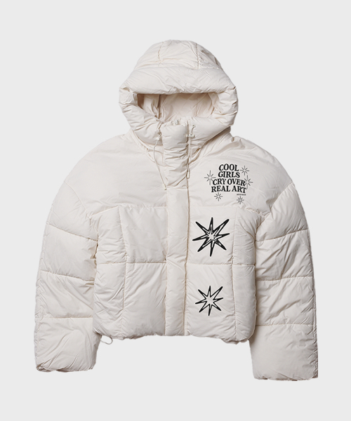 ARTISTWEAR（アーティストウェア）の「[3COLORS] スパークルフードクロップショートパディング（ダウンジャケット/コート・レディース・ブラウン/ブラック/クリーム・MEDIUM/LARGE）」の8枚目の写真