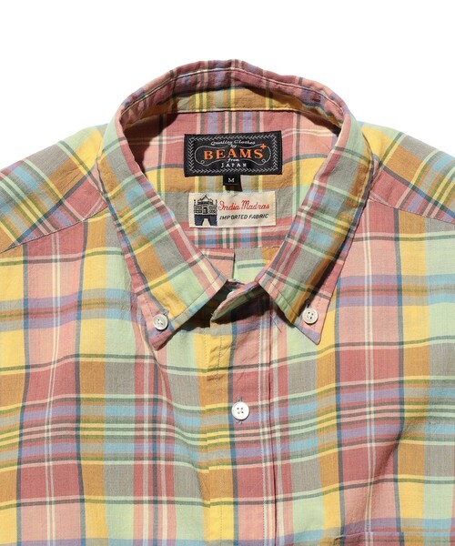 BEAMS PLUS（ビームスプラス）の「インディアンマドラスチェック ボタンダウン シャツ（シャツ/ブラウス・メンズ・ピンク/ブルー/イエロー・X-LARGE/LARGE/MEDIUM/SMALL/XX-LARGE）」の12枚目の写真