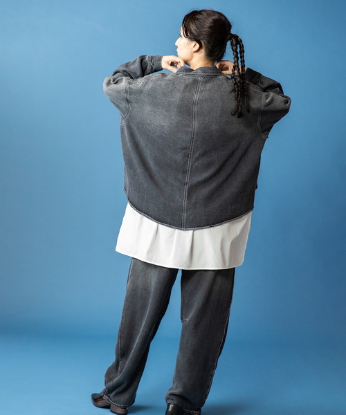 OSMOSIS（オズモーシス）の「セルロースデニムビッグシャツ（シャツ/ブラウス・レディース・ライトブルー/ブラック/ブルー・ONE SIZE）」の5枚目の写真