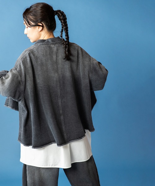 OSMOSIS（オズモーシス）の「セルロースデニムビッグシャツ（シャツ/ブラウス・レディース・ライトブルー/ブラック/ブルー・ONE SIZE）」の8枚目の写真