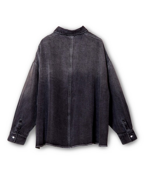 OSMOSIS（オズモーシス）の「セルロースデニムビッグシャツ（シャツ/ブラウス・レディース・ライトブルー/ブラック/ブルー・ONE SIZE）」の21枚目の写真