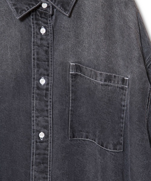 OSMOSIS（オズモーシス）の「セルロースデニムビッグシャツ（シャツ/ブラウス・レディース・ライトブルー/ブラック/ブルー・ONE SIZE）」の22枚目の写真
