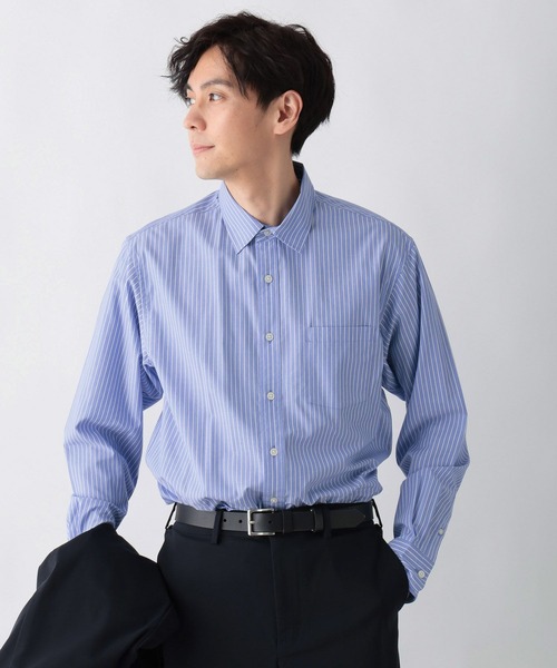 GLOBAL WORK（グローバルワーク）の「イージーケアブロードシャツ/601049（シャツ/ブラウス・メンズ・サックスブルー系6/ブラウン系6/ベージュ/ネイビー系9/オフホワイト/サックスブルー・LARGE/MEDIUM/SMALL/X-LARGE）」の6枚目の写真