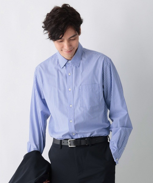 GLOBAL WORK（グローバルワーク）の「イージーケアブロードシャツ/601049（シャツ/ブラウス・メンズ・サックスブルー系6/ブラウン系6/ベージュ/ネイビー系9/オフホワイト/サックスブルー・LARGE/MEDIUM/SMALL/X-LARGE）」の7枚目の写真