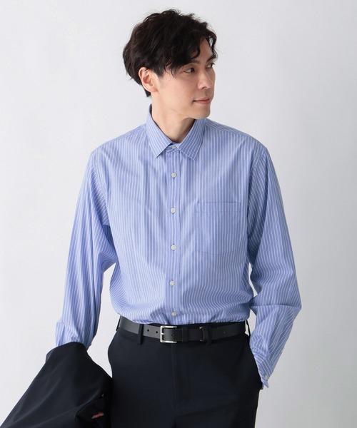 GLOBAL WORK（グローバルワーク）の「イージーケアブロードシャツ/601049（シャツ/ブラウス・メンズ・サックスブルー系6/ブラウン系6/ベージュ/ネイビー系9/オフホワイト/サックスブルー・LARGE/MEDIUM/SMALL/X-LARGE）」の8枚目の写真