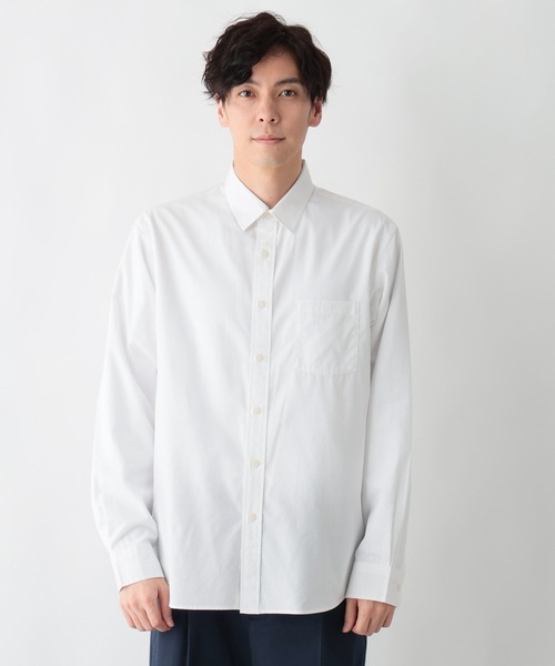 GLOBAL WORK（グローバルワーク）の「イージーケアブロードシャツ/601049（シャツ/ブラウス・メンズ・サックスブルー系6/ブラウン系6/ベージュ/ネイビー系9/オフホワイト/サックスブルー・LARGE/MEDIUM/SMALL/X-LARGE）」の9枚目の写真