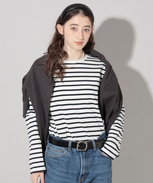 GEORGE'S（ジョージズ）の「ベーシックロンＴ（Tシャツ/カットソー・レディース・ライトグレー系/グリーン系その他/オレンジ/オフホワイト・FREE）」の18枚目の写真