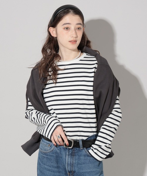 GEORGE'S（ジョージズ）の「ベーシックロンＴ（Tシャツ/カットソー・レディース・ライトグレー系/グリーン系その他/オレンジ/オフホワイト・FREE）」の19枚目の写真