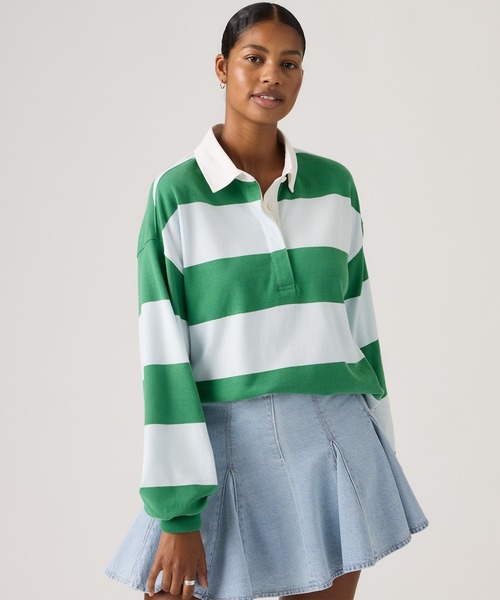 Levi's(リーバイス)の「Levi's/リーバイス ラグビーシャツ(シャツ/ブラウス・レディース・グリーン・XS/S/M)」の1枚目の写真