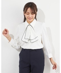 【SUIT SELECT×Samantha Thavasa】【長袖】2WAYフリルタイブラウス