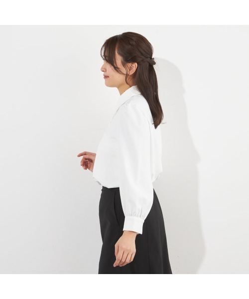 SUIT SELECT(スーツセレクト)の「【SUIT SELECT×Samantha Thavasa】【長袖】2WAYフリルタイブラウス(シャツ/ブラウス・レディース・ベージュ/ラベンダー/ホワイト/ピンク/ブルー・SMALL/MEDIUM/LARGE/X-LARGE)」の18枚目の写真