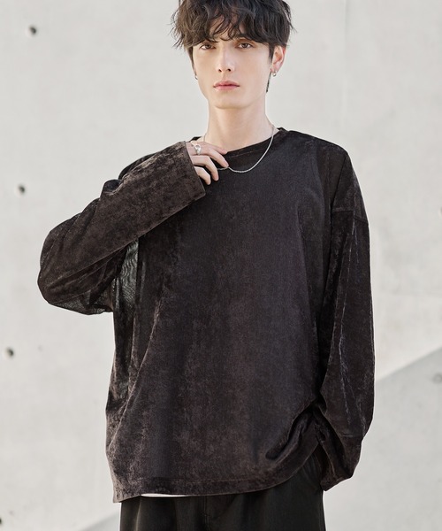 ASTRONOMY（アストロノミー）の「ベロアロンT（Tシャツ/カットソー・メンズ・ブラウン/グレー/ブラック・S/M/L/XL）」の3枚目の写真