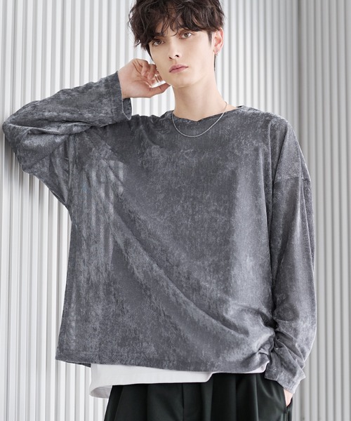 ASTRONOMY（アストロノミー）の「ベロアロンT（Tシャツ/カットソー・メンズ・ブラウン/グレー/ブラック・S/M/L/XL）」の2枚目の写真