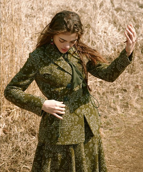 Jacquard Wool Safari Jacket
