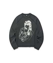 DOLL AND THE GIRL WAFFLE L/S TEE_CHARCOAL(NG2ESUT550A)