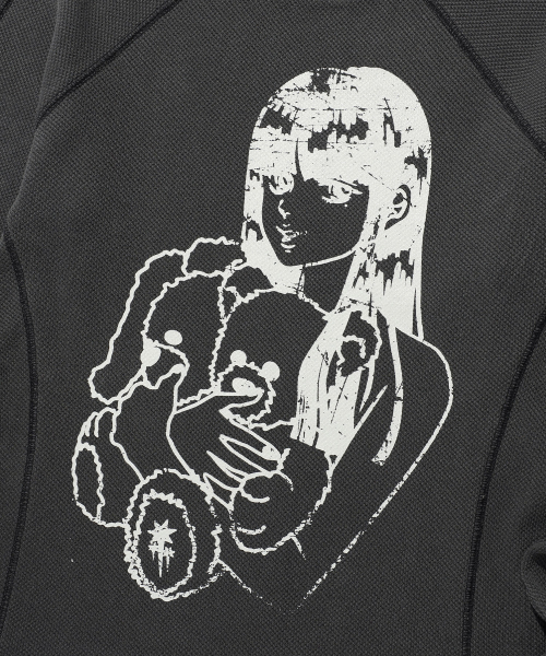 NICE GHOST CLUB(ナイスゴーストクラブ)の「DOLL AND THE GIRL WAFFLE L/S TEE_CHARCOAL(NG2ESUT550A)(Tシャツ/カットソー・レディース・その他・S/L/M)」の4枚目の写真