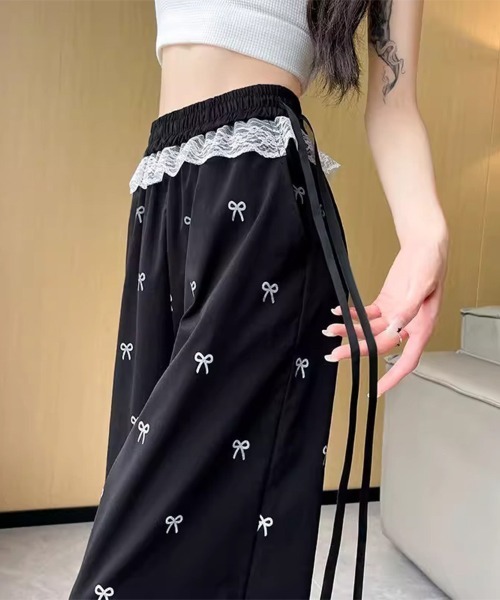 Flugge（フラッジー）の「ミニリボンマークパンツ（その他パンツ・レディース・ブラック/アイボリー・LARGE/MEDIUM）」の3枚目の写真