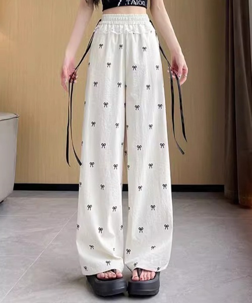 Flugge（フラッジー）の「ミニリボンマークパンツ（その他パンツ・レディース・ブラック/アイボリー・LARGE/MEDIUM）」の4枚目の写真