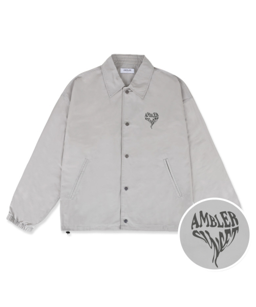ambler（エムブラー）の「AMBLER SUNSET オーバーサイズ コーチジャケット AOU101 (グレー)（ナイロンジャケット・メンズ・その他・M/L）」の2枚目の写真