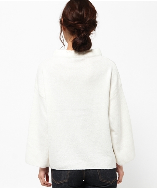 MOUSSY（マウジー）の「BOTTLE NECK LOOSE KNIT TOPS（ニット/セーター・レディース・ライトブルー/オフホワイト/キャメル・FREE）」の7枚目の写真