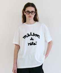 メゾン・ド・ローラ 刺繍 ルーズフィット Tシャツ ホワイト