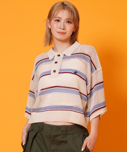 ムラサキスポーツ(ムラサキスポーツ)の「BEVERY HILLS P.C/ビバリーヒルズポロクラブ レディース 半袖 ポロシャツ 6287-9752(ポロシャツ・レディース・アイボリー/ライトグリーン/ネイビー・M)」の1枚目の写真