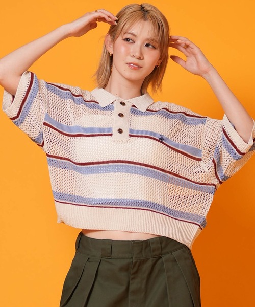 ムラサキスポーツ(ムラサキスポーツ)の「BEVERY HILLS P.C/ビバリーヒルズポロクラブ レディース 半袖 ポロシャツ 6287-9752(ポロシャツ・レディース・アイボリー/ライトグリーン/ネイビー・M)」の4枚目の写真