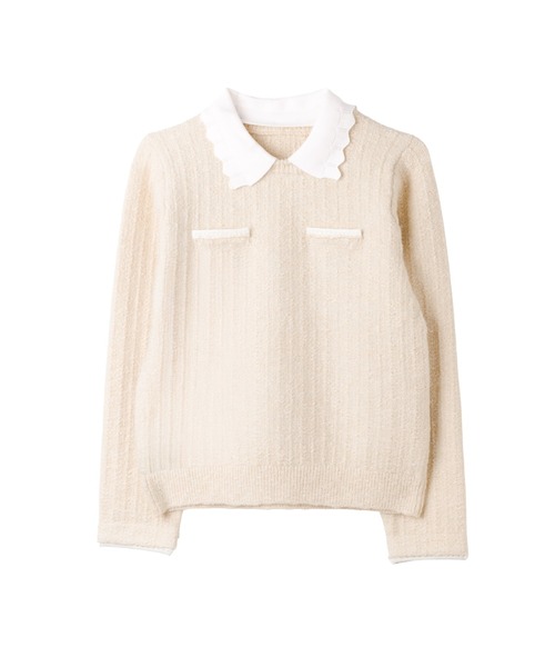 Petal-Edge Collar Knit Top（ニット/セーター）｜Her lip to（ハー
