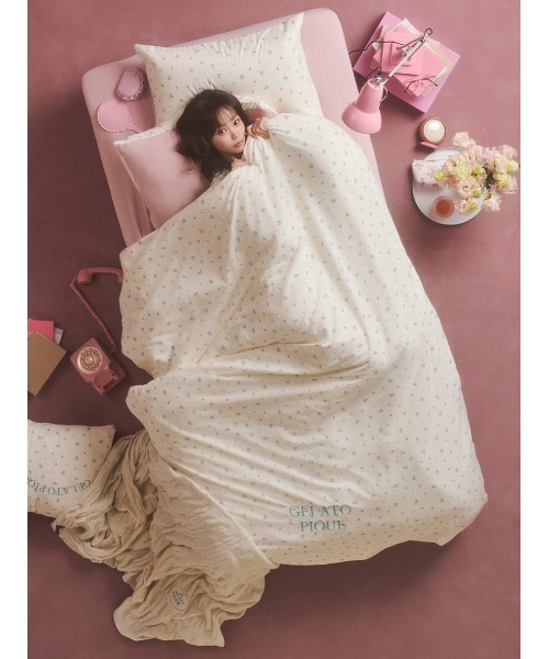 gelato pique Sleep(ジェラートピケスリープ)の「【Sleep】【ONLINE限定カラーあり】バリエーションプリント寝具2点セット(シングル)(寝具・レディース・ブルー/アイボリー/ライトグレー/ピンク・S)」の10枚目の写真